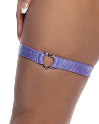 6659 - Shimmer Garter with Heart Shaped Hardware