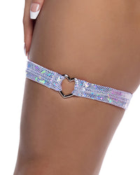 6659 - Shimmer Garter with Heart Shaped Hardware