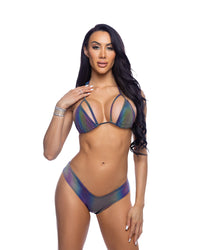 6699 - 2PC Reflective Low Rise Short Set