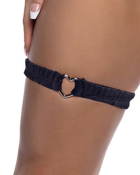 6728 - Spandex Garter with Heart Shaped Hardware