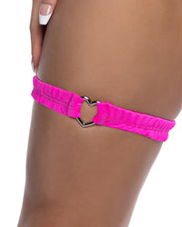 6728 - Spandex Garter with Heart Shaped Hardware