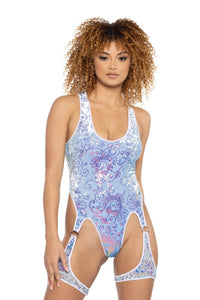 JR131 - Sequin Velvet Chaps Bodysuit
