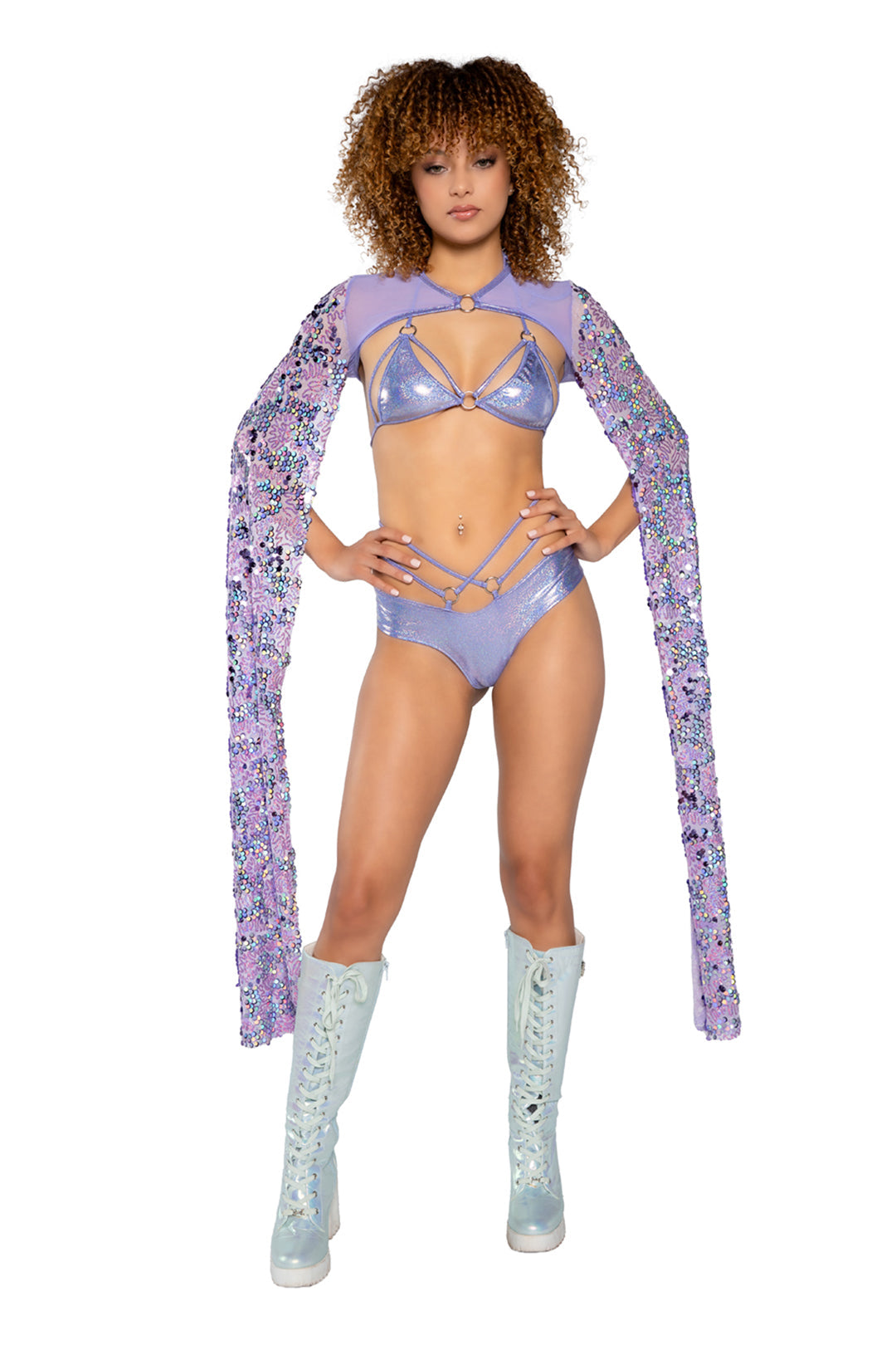 JR184 - Sequin Drop Sleeve Shrug