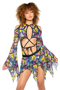 JR160 - Spandex/Mesh Flow Bodysuit