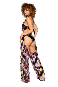 JR227 - Faux Fur/Vinyl Star Chaps