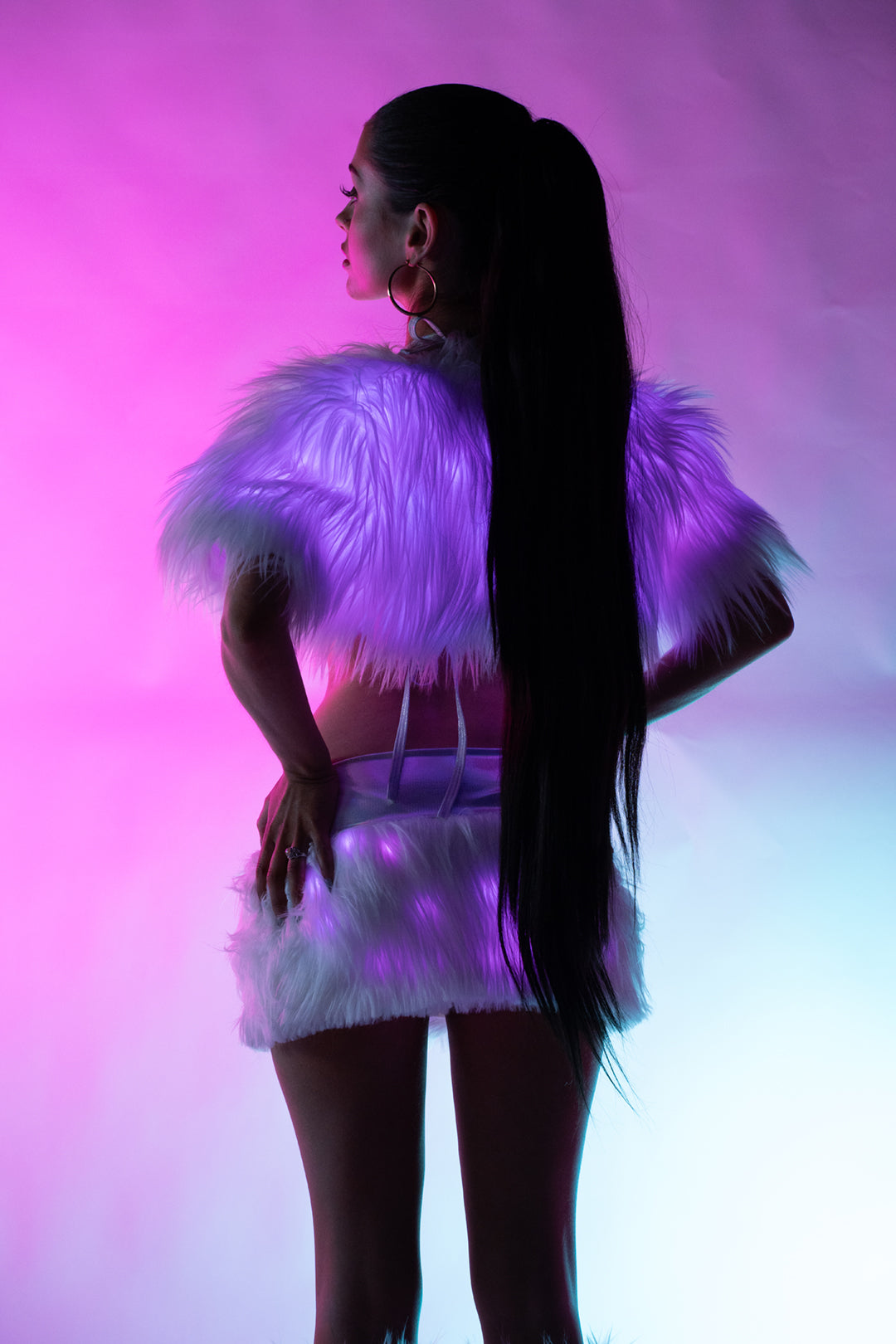 JR232 - Light-Up Faux Fur Shrug
