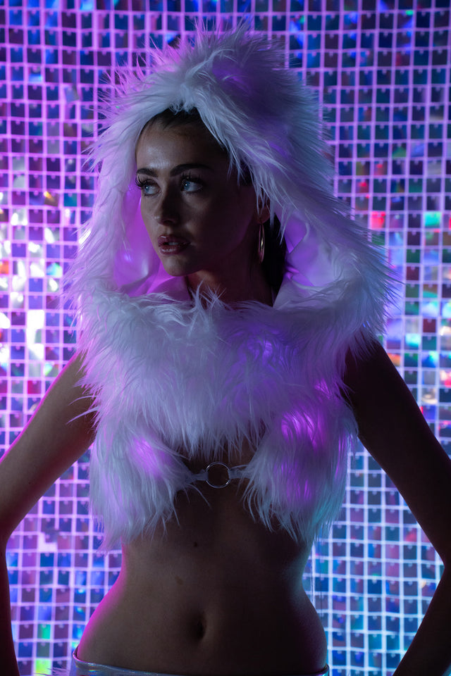FF430 - Faux fur Light-Up Infinity Hood